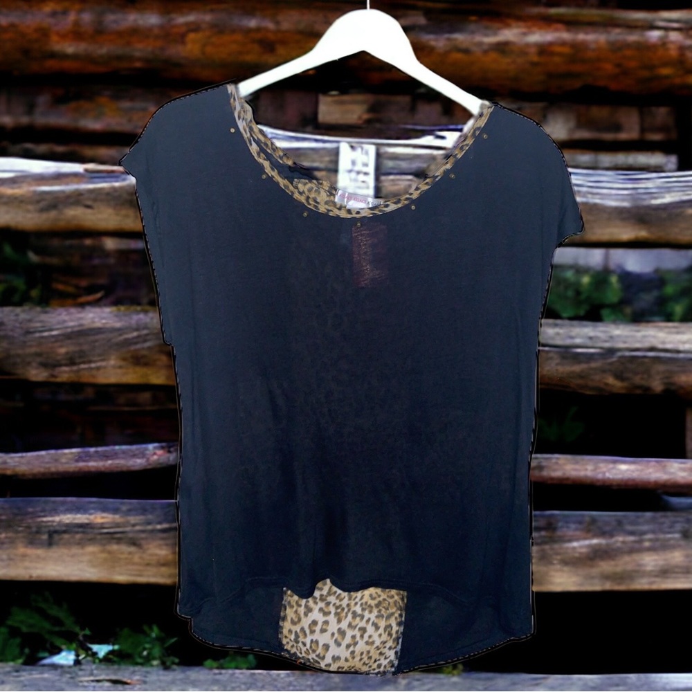 Black & Leopard shirt. (Cross posted) FREE GIFT WITH PURCHASE